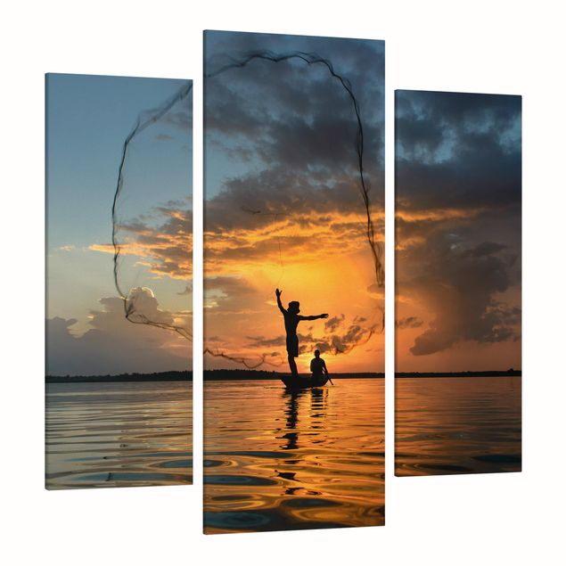 Bilder für die Wand Netz im Sonnenuntergang