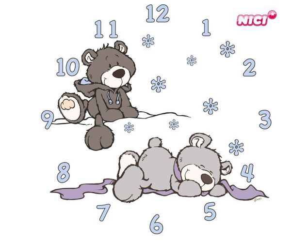 Nici Tapete NICI - Winter Bears Uhr