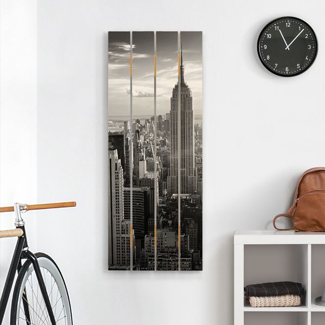 Moderne Holzbilder Manhattan Skyline