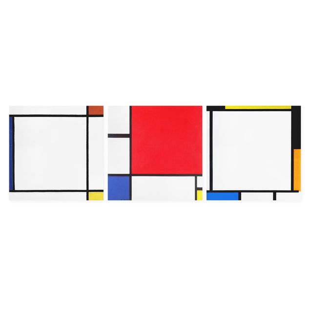 Leinwand Kunstdruck Piet Mondrian - Quadratische Kompositionen