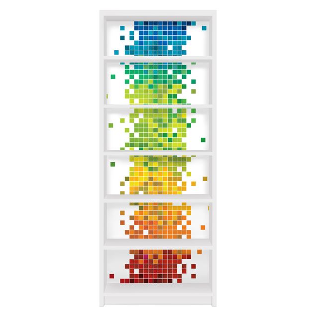 Selbstklebefolie bunt Pixel-Regenbogen