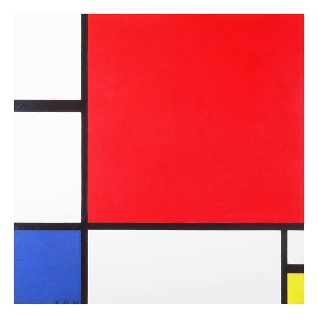 Küchenspritzschutz Piet Mondrian - Komposition Rot Blau Gelb