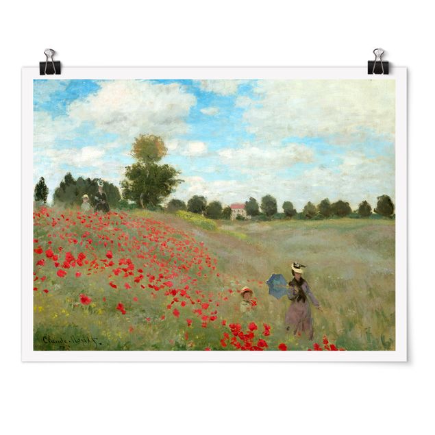 Natur Poster Claude Monet - Mohnfeld bei Argenteuil