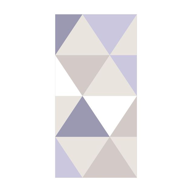 Teppich violett Geometrisches Muster gekippte Dreiecke Flieder