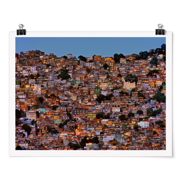 Poster - Rio de Janeiro Favela Sonnenuntergang - Querformat 3:4