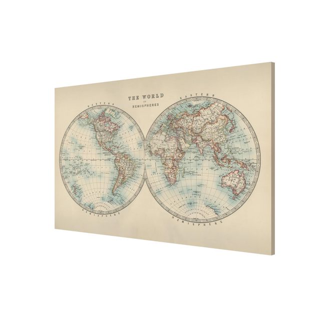 Schöne Wandbilder Vintage Weltkarte Die zwei Hemispheren
