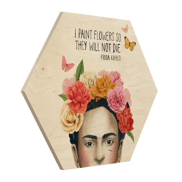 Wandbild Holz Fridas Gedanken - Blumen