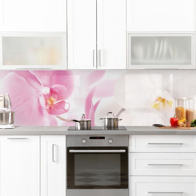 Küchenrückwand Folie Blumen Delicate Orchids