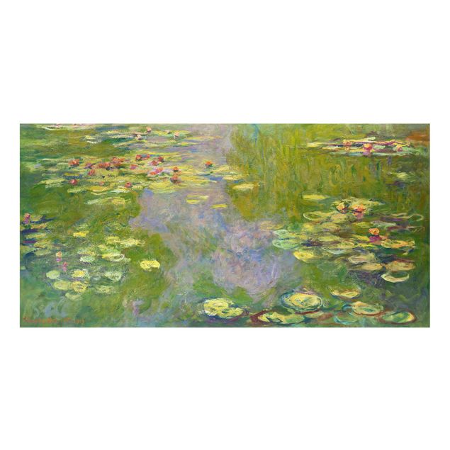 Spritzschutz Glas - Claude Monet - Grüne Seerosen - Querformat - 2:1