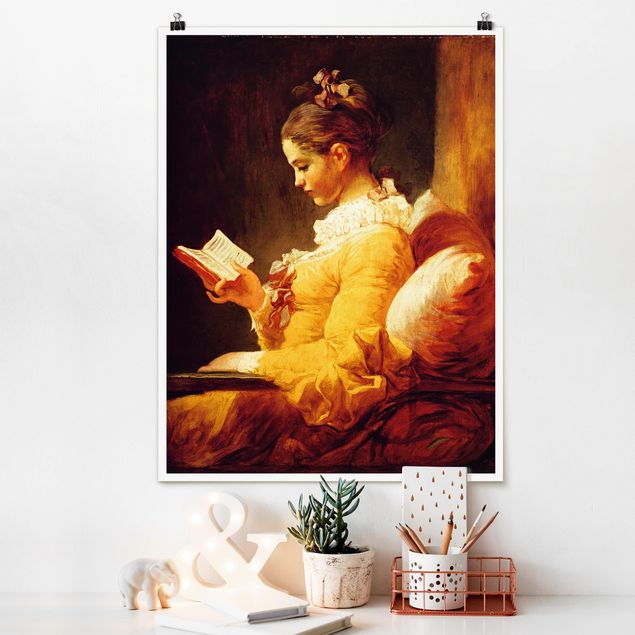 Rokoko Bilder Jean Honoré Fragonard - Lesendes Mädchen