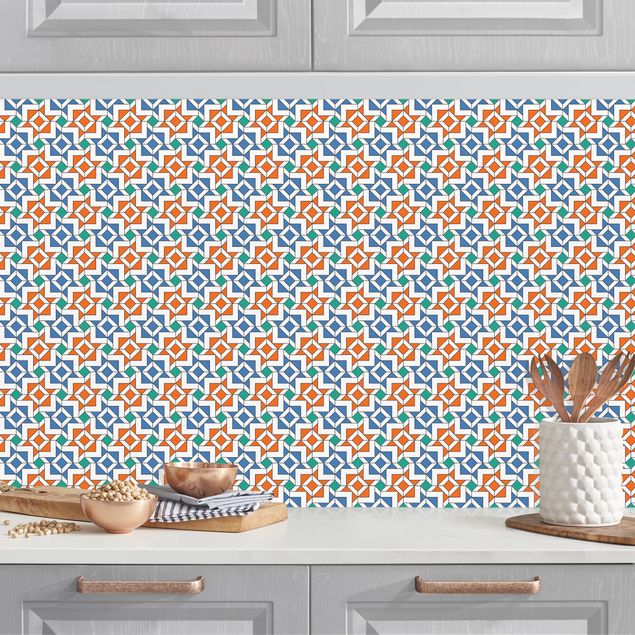 Küchenrückwände Platte Alhambra Mosaik mit Fliesenoptik