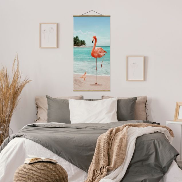 Bilder für die Wand Strand mit Flamingo