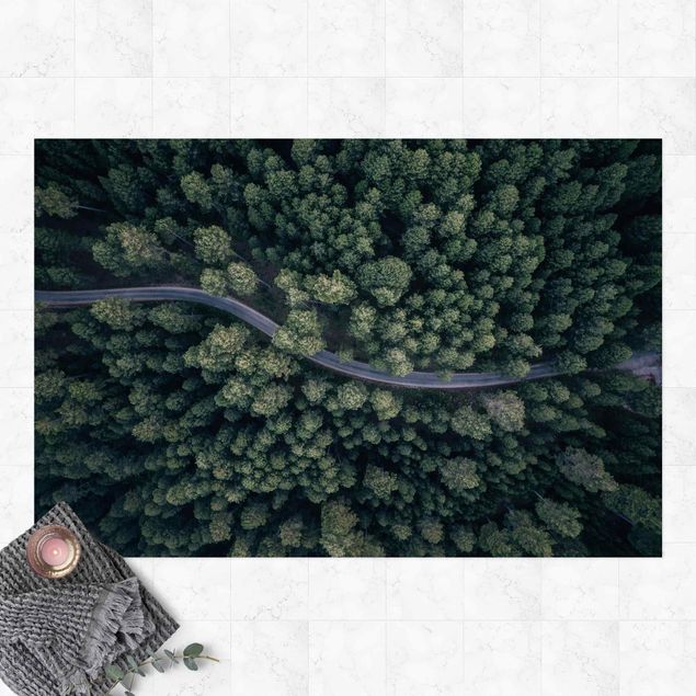 Aussen Teppich Luftbild - Waldstraße von Oben