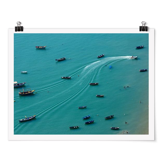 Poster Ankernde Fischerboote