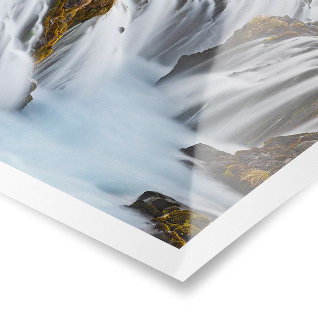 Poster - Brúarfoss Wasserfall in Island - Quadrat 1:1