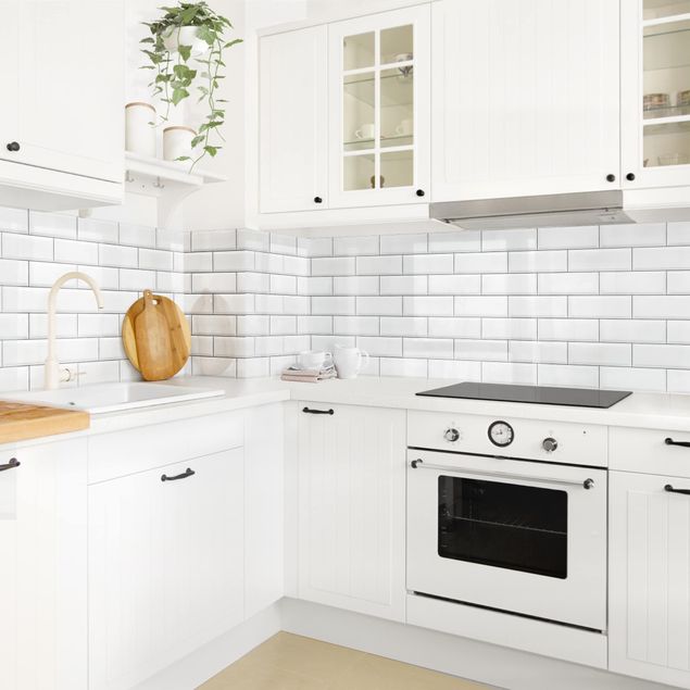Küchenrückwand Folie Steinoptik Keramikfliesen Weiß