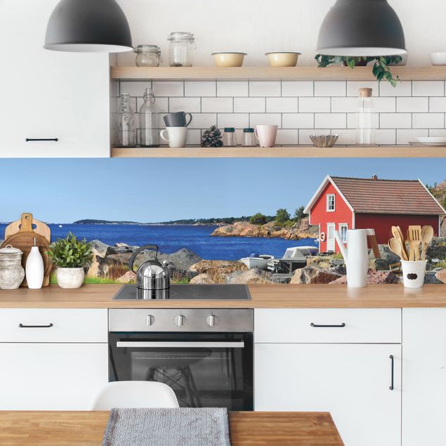 Küchenrückwand Skyline Urlaub in Norwegen