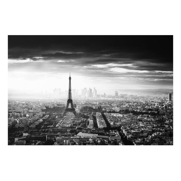 Bilder für die Wand Der Eiffelturm von Oben Schwarz-weiß