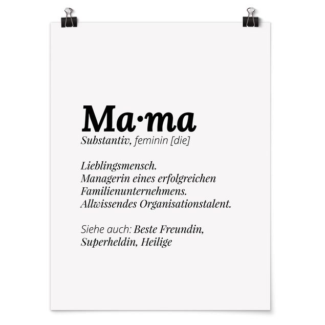 Poster Die Definition von Mama