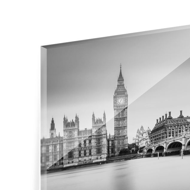 Spritzschutz Glas - Westminster Brücke und Big Ben - Querformat - 3:2