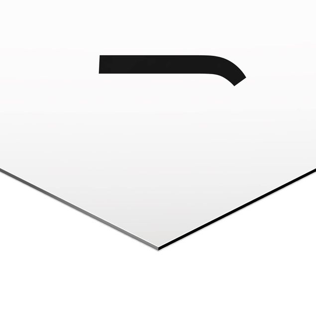 Hexagon Bild Alu-Dibond - Buchstabe Weiß J