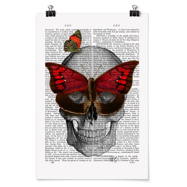 Sprüche Poster Grusellektüre - Schmetterlingsmaske