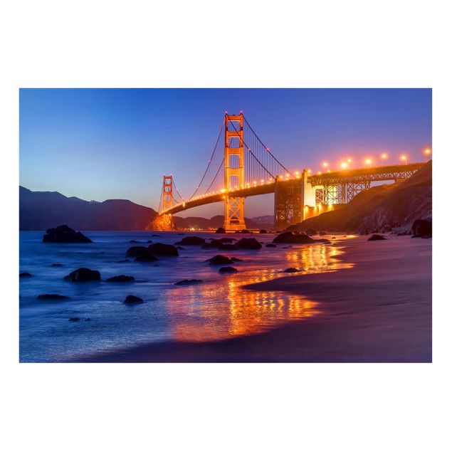 Magnettafel Skyline Golden Gate Bridge am Abend