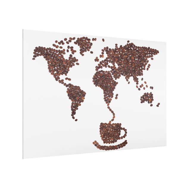 Spritzschutz Weiß Kaffee um die Welt