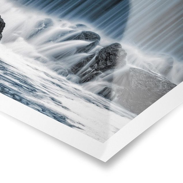 Poster - Wasserfall in Finnland - Quadrat 1:1