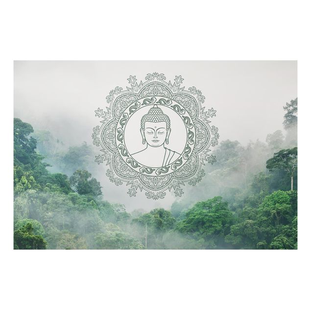 Alu Dibond Bilder Buddha Mandala im Nebel