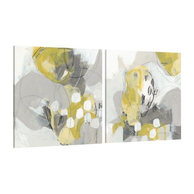 Kunstdrucke auf Leinwand Zitronen im Nebel Set I