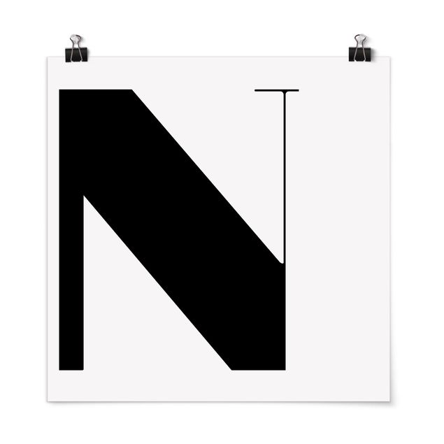 Poster - Antiqua Letter N - Quadrat 1:1