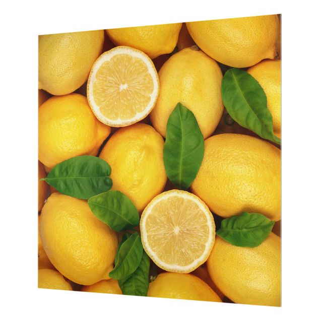 Glas Spritzschutz - Saftige Zitronen - Quadrat - 1:1
