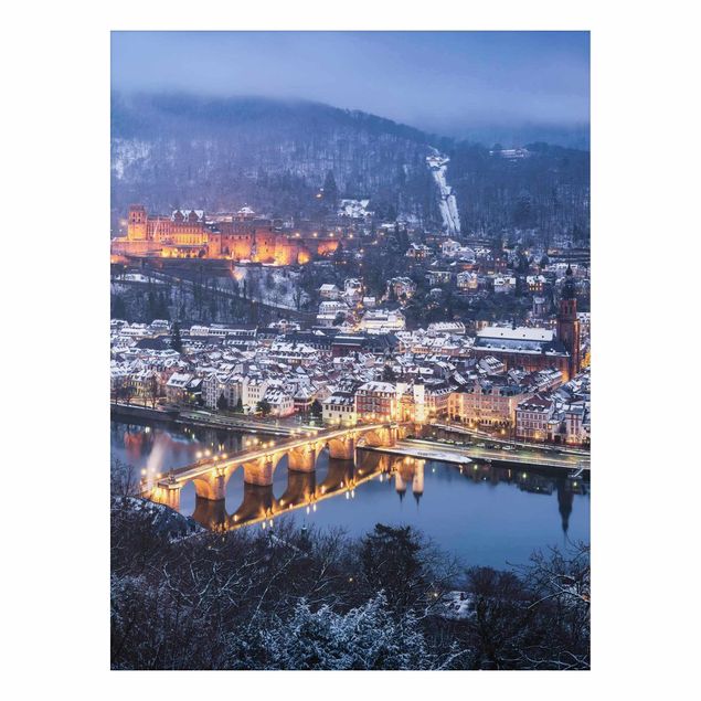 Alu-Dibond - Winterliches Heidelberg - Querformat