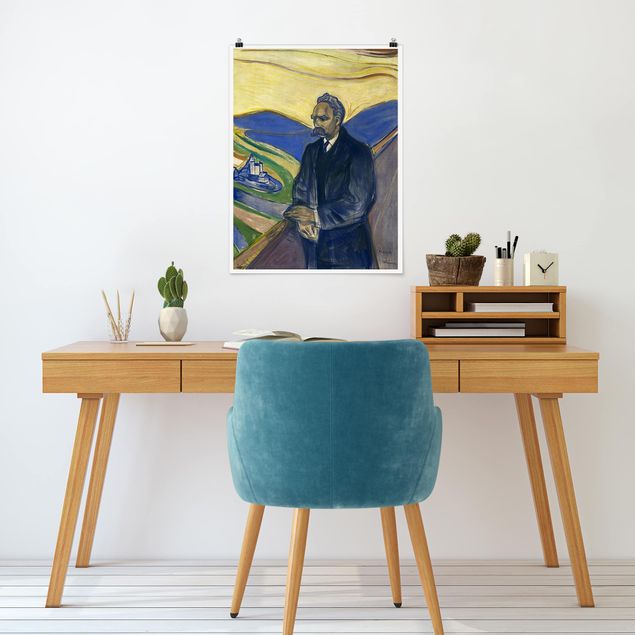 Poster Kunstdruck Edvard Munch - Porträt Nietzsche