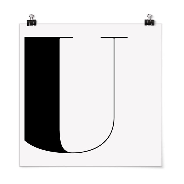 Poster - Antiqua Letter U - Quadrat 1:1
