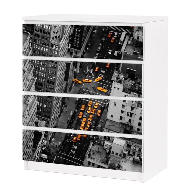 Schwarz-Weiß Folie selbstklebend Taxilichter Manhattan