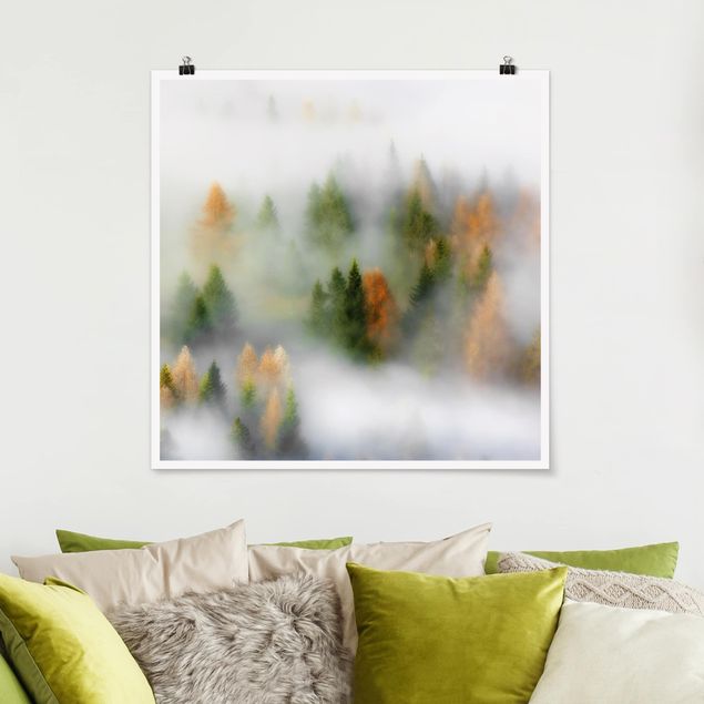 Bilder für die Wand Nebelwald im Herbst