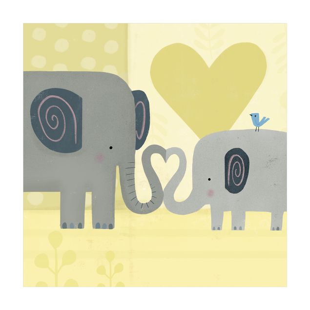 Grauer Teppich Mama und ich - Elefanten