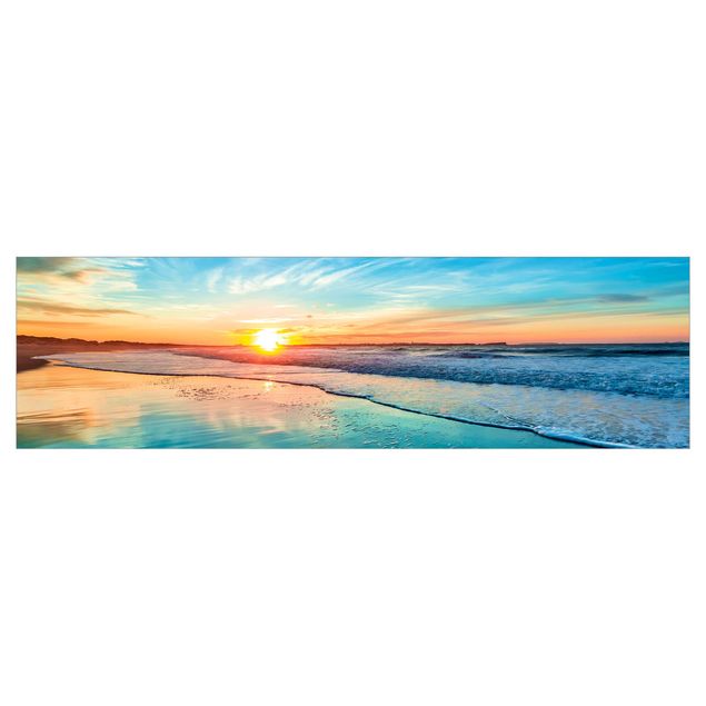 Küchenrückwand aus Glas ESG Spritzschutz 125x50cm Meer Strand Sonne Landschaft 