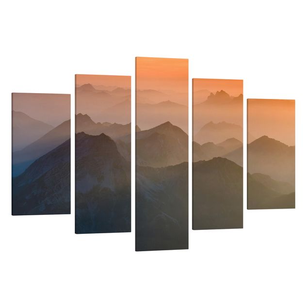 Leinwandbild 5-teilig - Blick von der Zugspitze