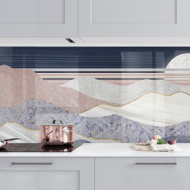 Küchenrückwände Platte Wellenförmige Berglandschaft