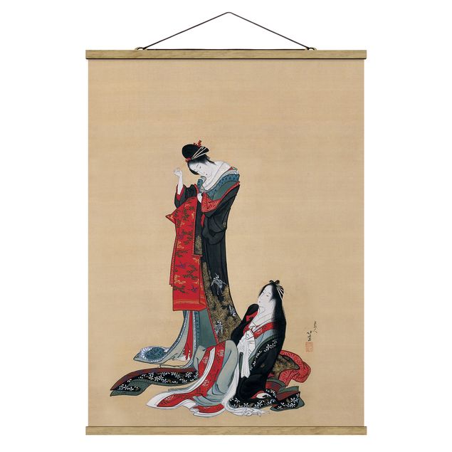 Wandbilder Kunstdruck Katsushika Hokusai - Zwei Kurtisanen