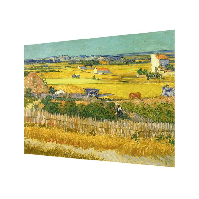 Küchenrückwand Glas Wald Vincent van Gogh - Die Ernte