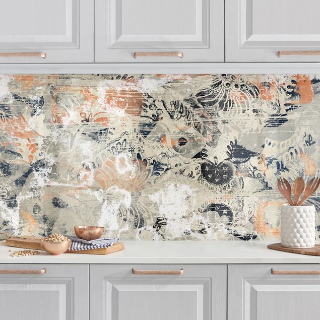 Küchenrückwände Platte Terracotta Collage II