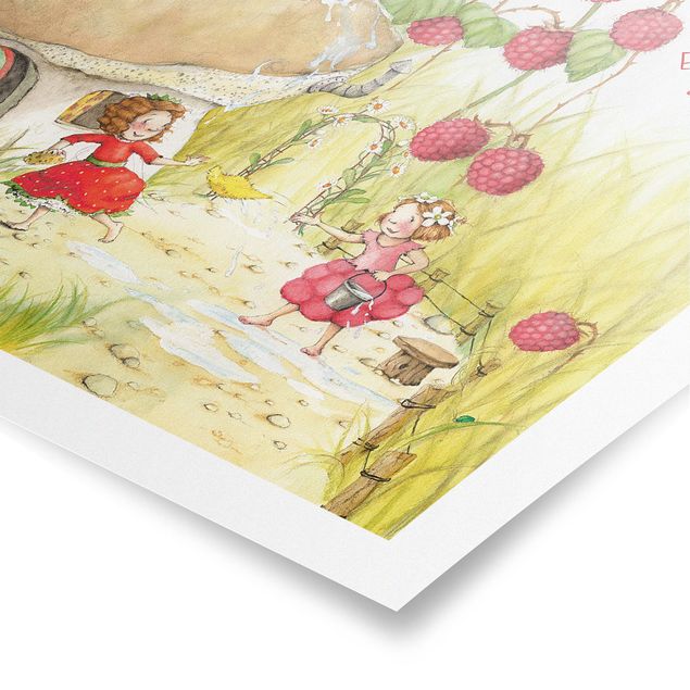 Wandbilder Erdbeerinchen Erdbeerfee - Unter dem Himbeerstrauch