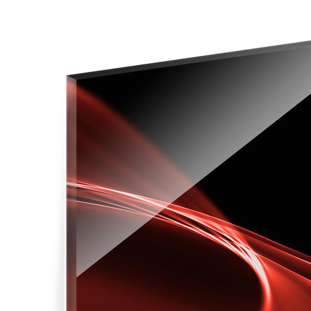 Glas Spritzschutz - Red Wave - Querformat - 4:3