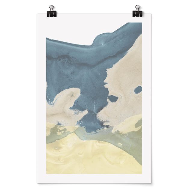 Poster Aquarell Ozean und Wüste II