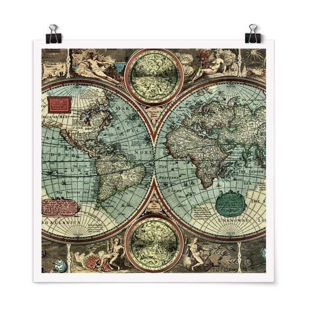 Poster Weltkarte Die alte Welt