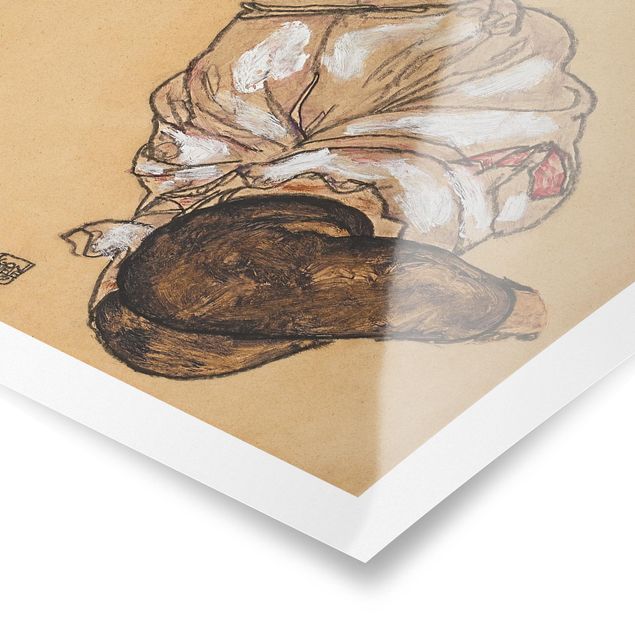 Wandbilder Kunstdruck Egon Schiele - Weiblicher Torso in Unterwäsche